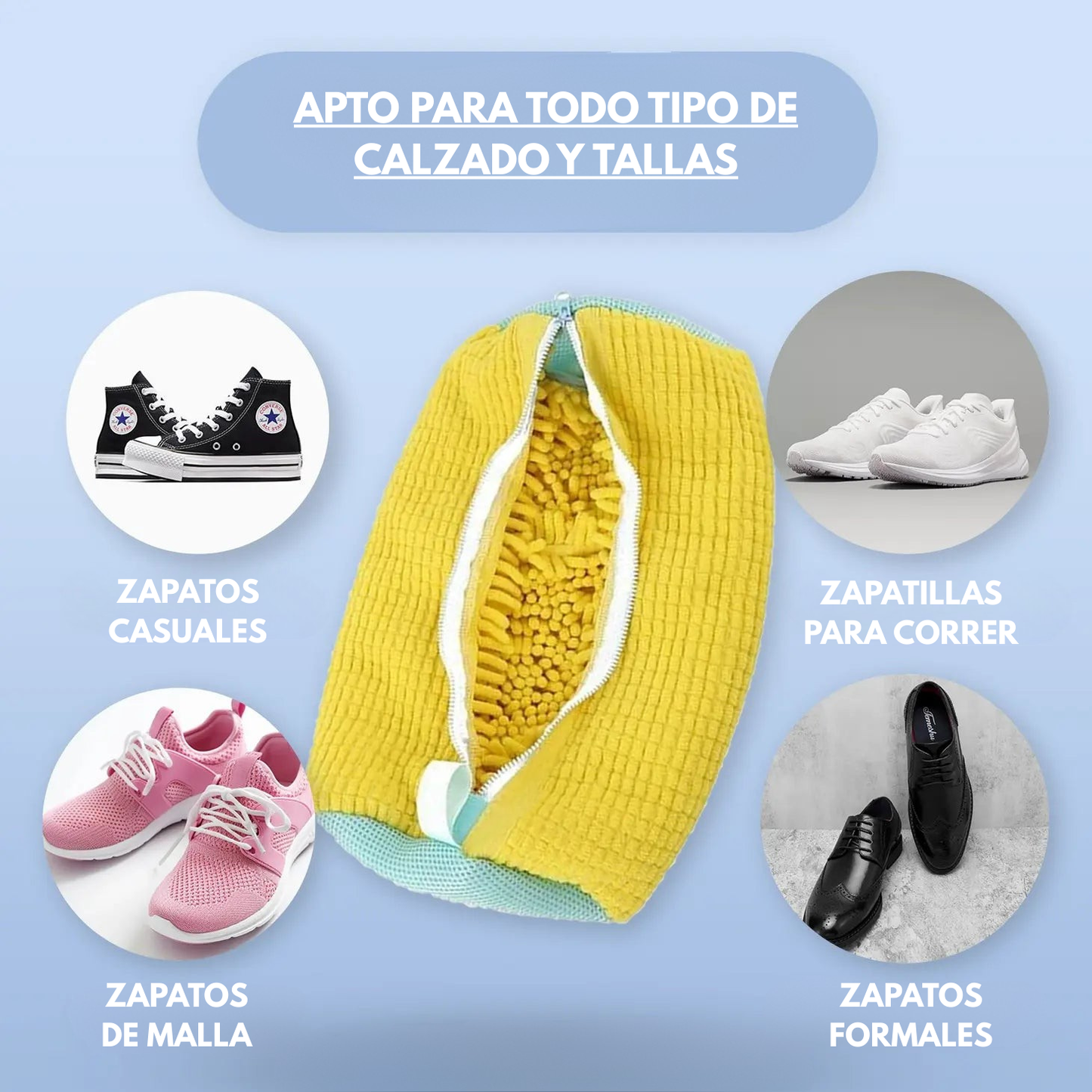 Bolsas protectoras para zapatos-Lava tus zapatillas en la lavadora sin estropearlas